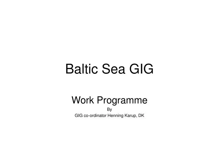 baltic sea gig