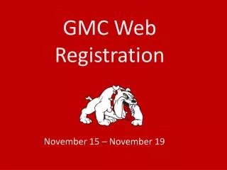 GMC Web Registration