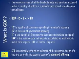 What is GDP?