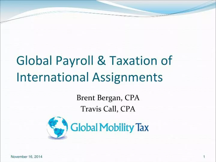 global payroll taxation of international assignments
