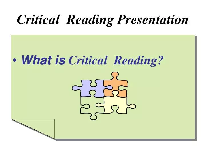 critical reading presentation