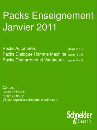 packs enseignement janvier 2011