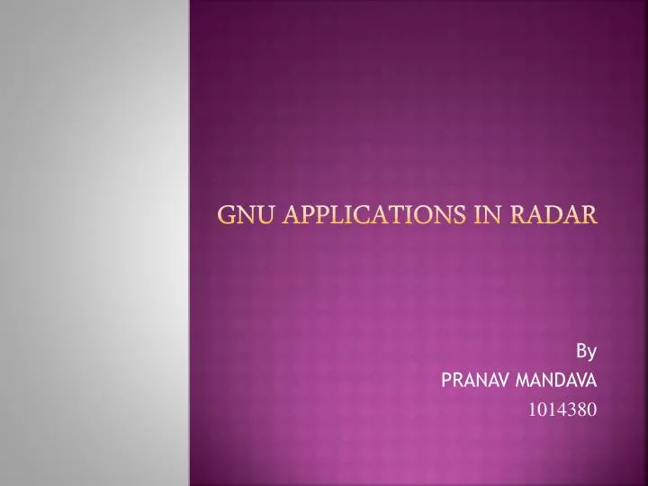 gnu applications in radar