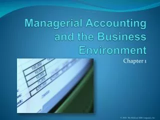 Managerial Accounting and the Business Environment