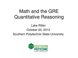 Math and the GRE Quantitative Reasoning