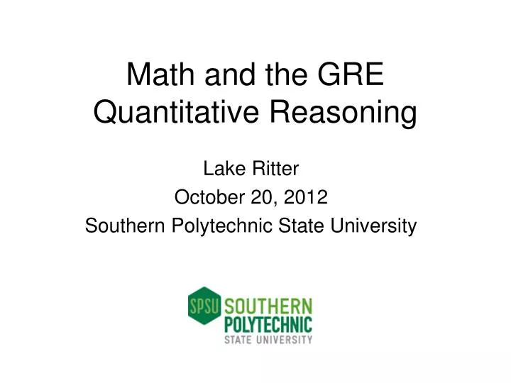 math and the gre quantitative reasoning