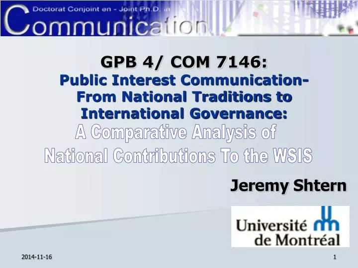 gpb 4 com 7146 public interest communication from national traditions to international governance