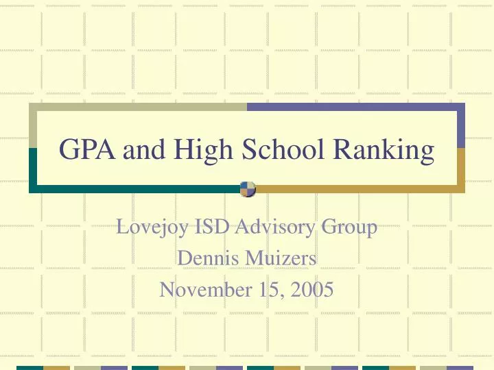 gpa and high school ranking