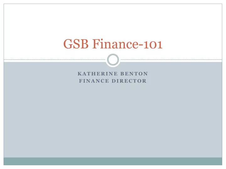 gsb finance 101
