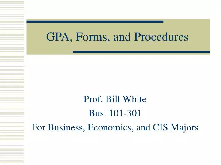 gpa forms and procedures