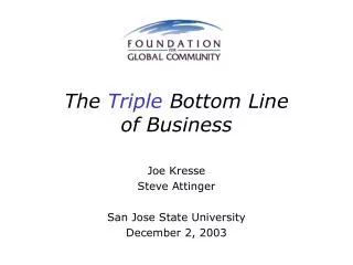 The Triple Bottom Line of Business