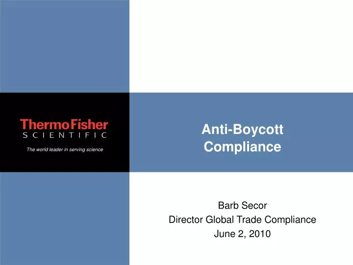 anti boycott compliance