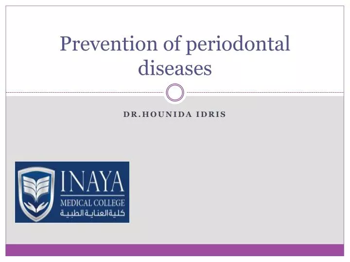 prevention of periodontal diseases