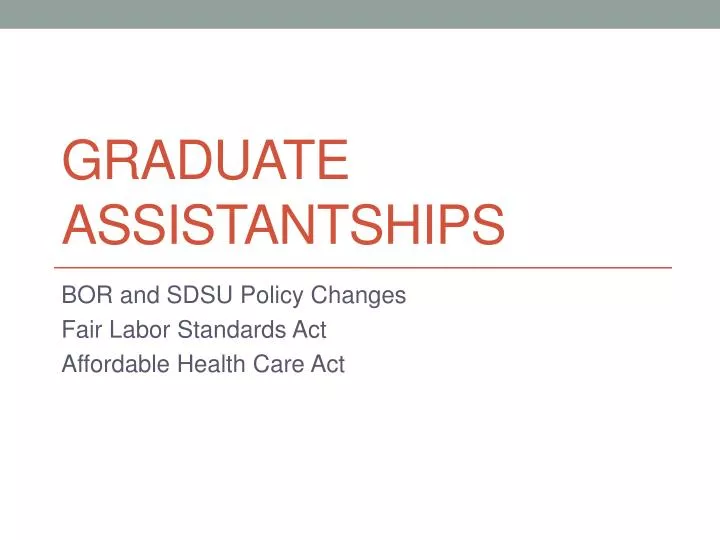 graduate assistantships