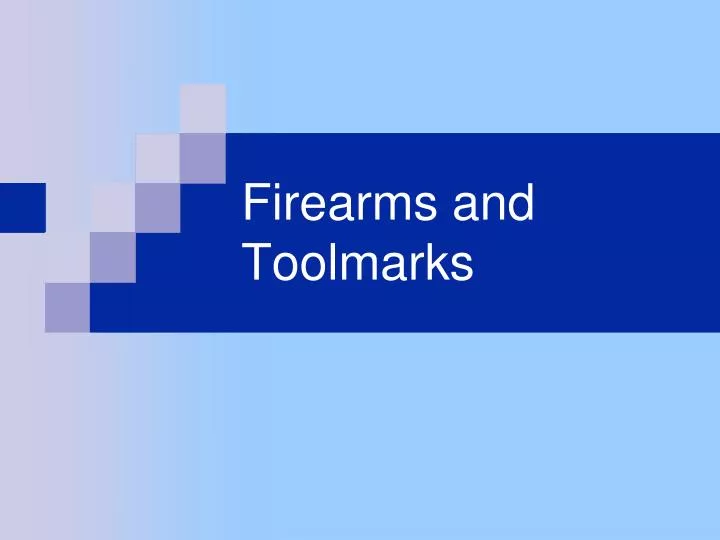 firearms and toolmarks