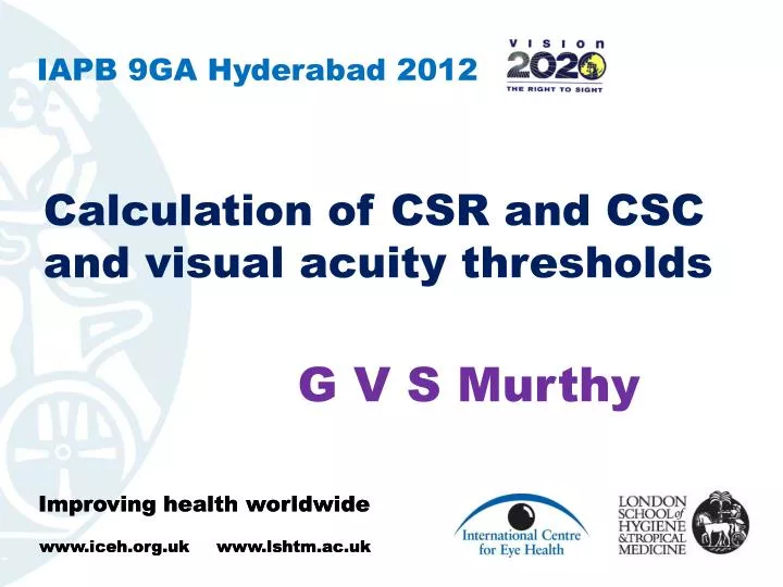 calculation of csr and csc and visual acuity thresholds
