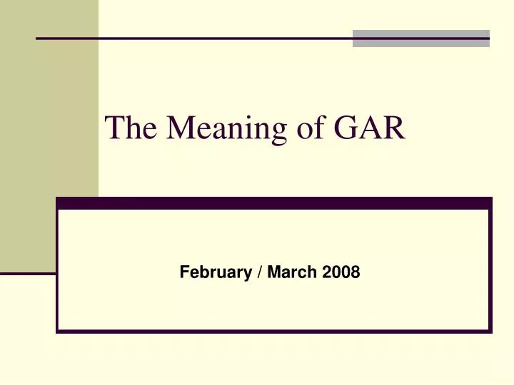 the meaning of gar