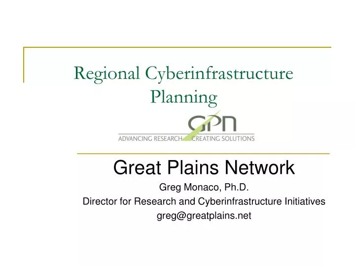 regional cyberinfrastructure planning