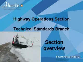 Highway Operations Section Technical Standards Branch