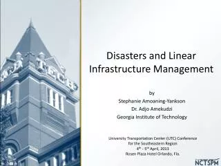 Disasters and Linear Infrastructure Management