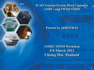 ICAO Aviation System Block Upgrades (ASBU) and SWIM/AMHS Present by AEROTHAI AMHS / SWIM Workshop