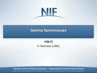 Gamma Spectroscopy