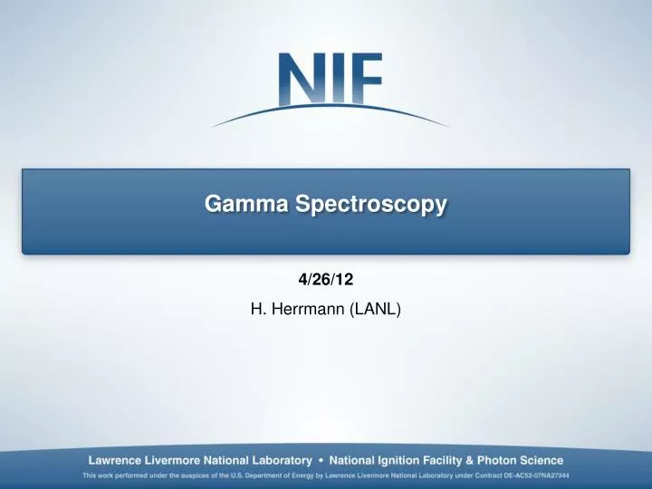 gamma spectroscopy