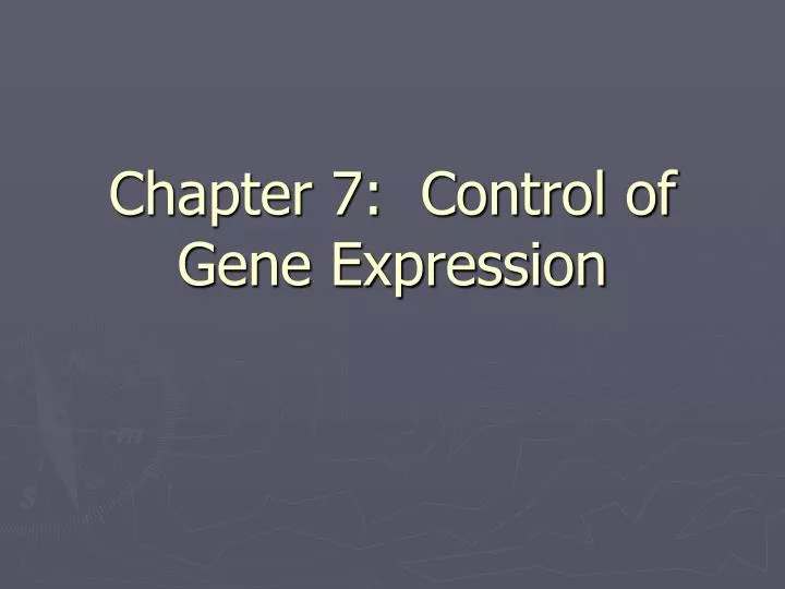 chapter 7 control of gene expression