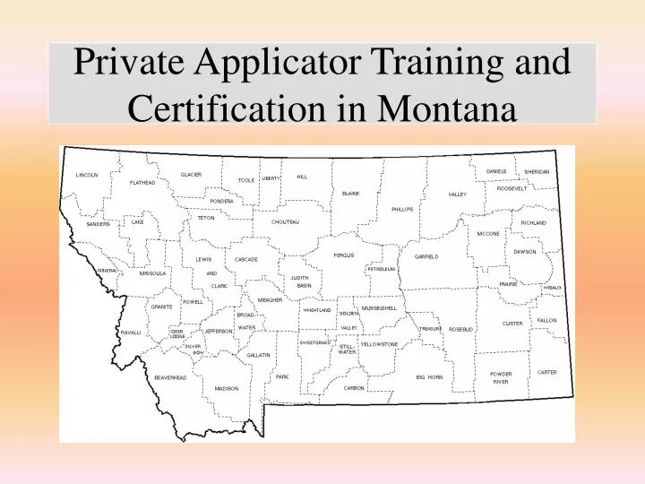 private applicator training and certification in montana