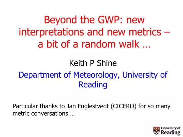 beyond the gwp new interpretations and new metrics a bit of a random walk