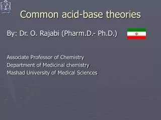 common acid base theories