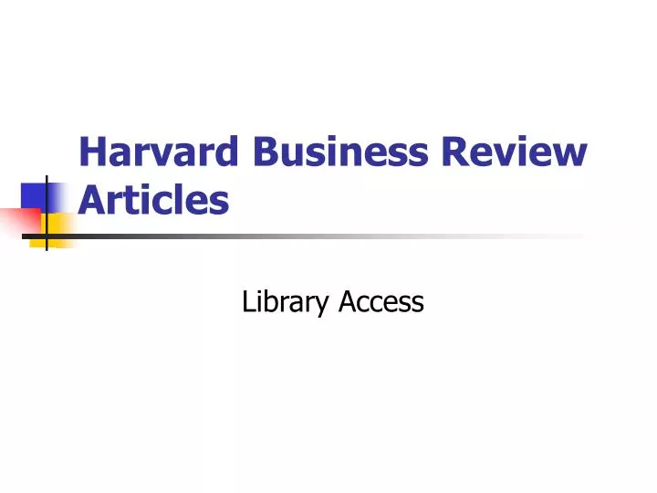 harvard business review articles