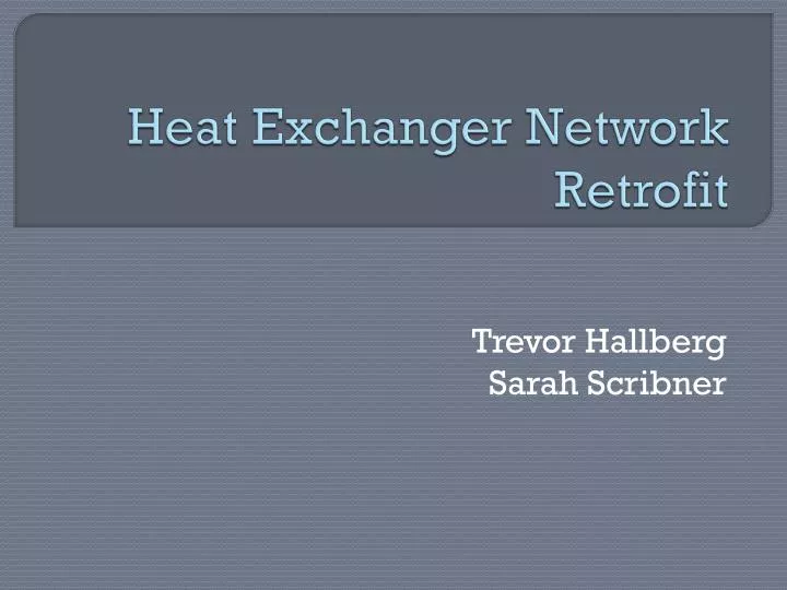 heat exchanger network retrofit