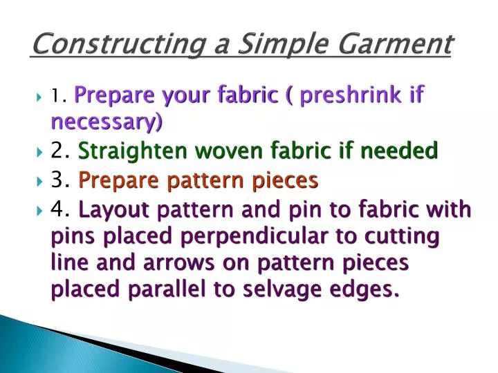 constructing a simple garment