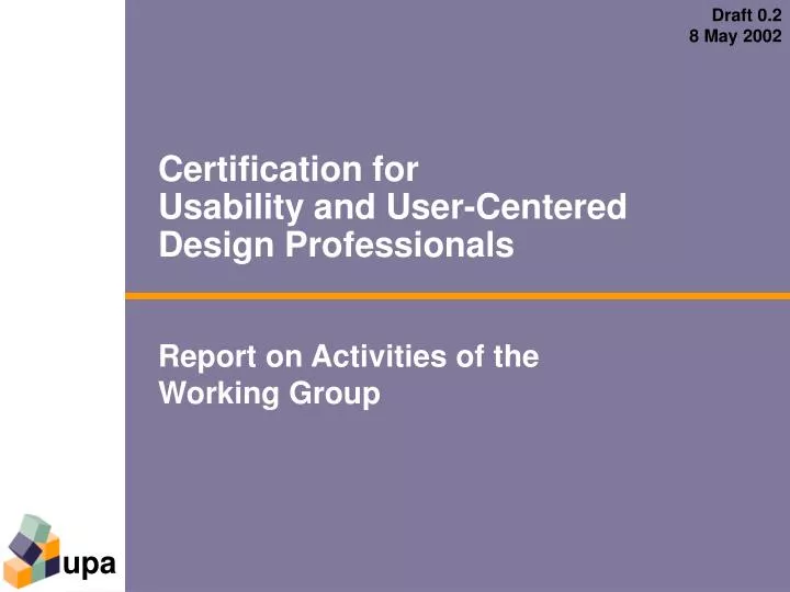 certification for usability and user centered design professionals
