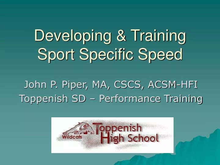 developing training sport specific speed