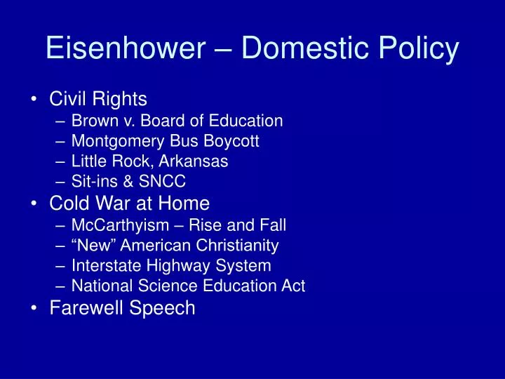 eisenhower domestic policy