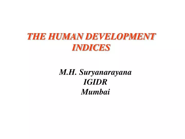 the human development indices