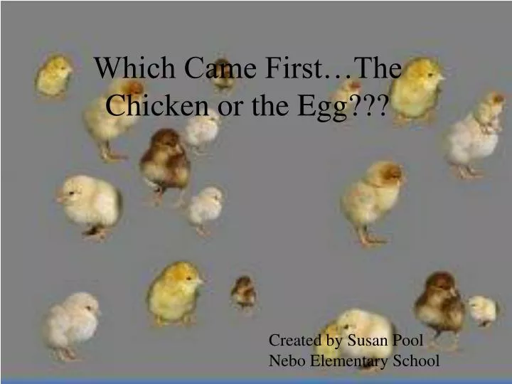 which came first the chicken or the egg