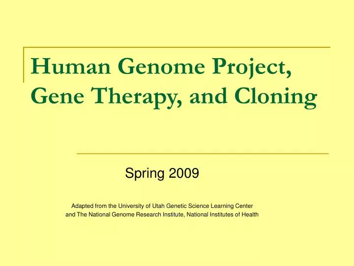 human genome project gene therapy and cloning