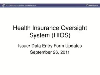 Health Insurance Oversight System (HIOS)