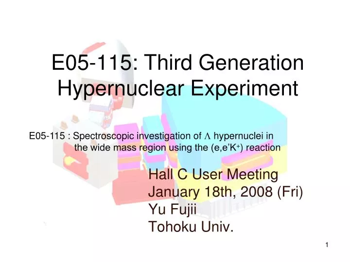 e05 115 third generation hypernuclear experiment