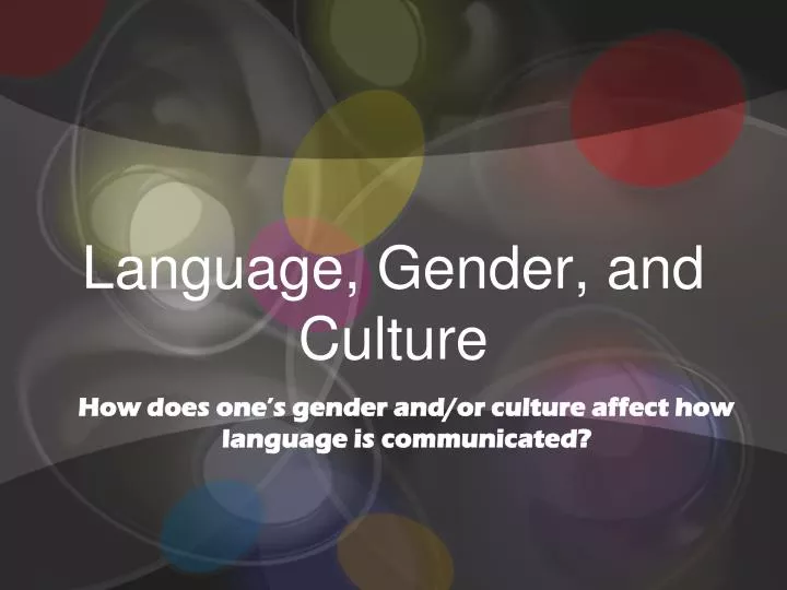 language gender and culture