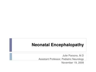 Neonatal Encephalopathy