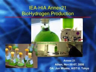 IEA-HIA Annex21 BioHydrogen Production