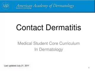 contact dermatitis