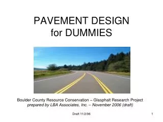 pavement design for dummies
