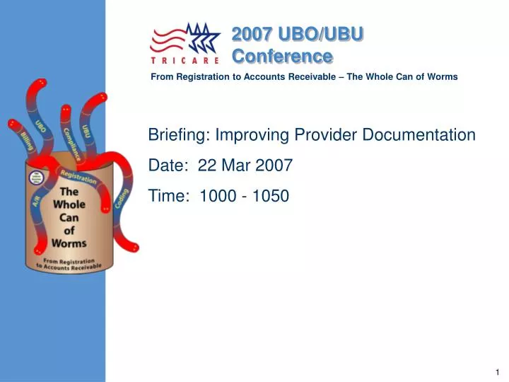 briefing improving provider documentation date 22 mar 2007 time 1000 1050