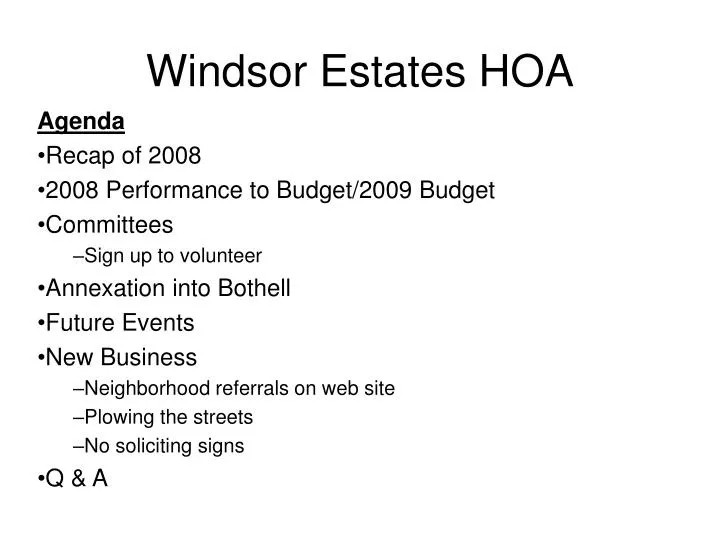 windsor estates hoa