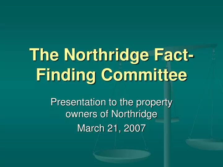 the northridge fact finding committee